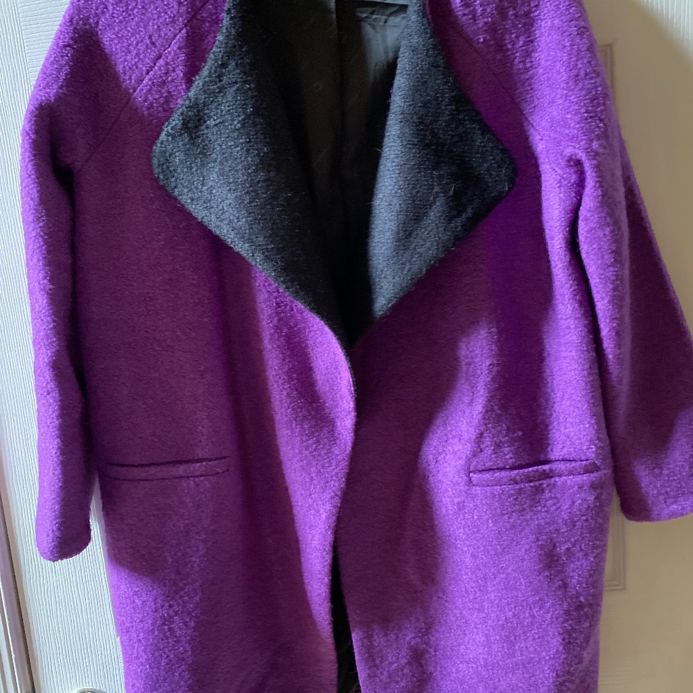 Wool & Polyester Royal Purple & Black.  Coco Bella Size L